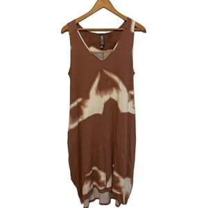 MarlaWynne Brown snd Cream Midi Dress Size Small.